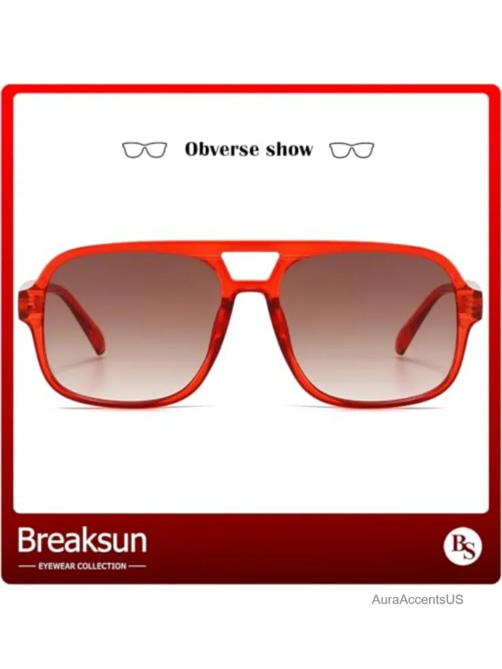 Retro Oversized Square Aviator Sunglasses UV400 Full Frame Unisex